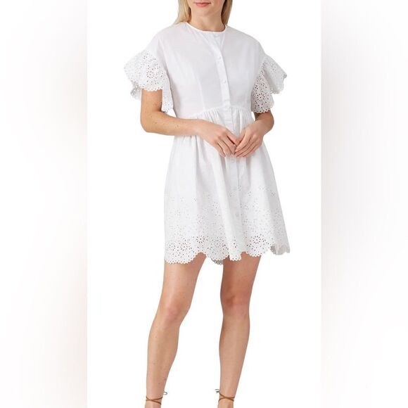 Rebecca Taylor Dresses & Skirts - Rebecca Taylor La Vie Short Sleeve Eyelet Dress Size Medium